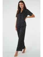 Italská móda Ria crêpe long barva:print/black Italská móda Ria crêpe long barva:print/black
