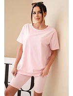 Dámský bavlněný komplet s krátkým rukávem a šortkami žlutý Dámský bavlněný komplet s krátkým rukávem a šortkami žlutý