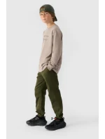 Chlapecké Kalhoty Jogger Casual Hladké 4F Khaki 4FJWMM00TTROM0812-43S