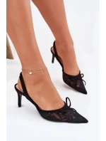 Krajkové Lodičky S Otevřenou Patou Černé Annivirae Krajkové Lodičky S Otevřenou Patou Černé Annivirae