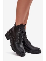 Zateplené dámské kotníkové boty na klínku Vinceza 58609 Černé