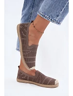 Dámské Otevřené Espadrilky Textilní Khaki Candessa Dámské Otevřené Espadrilky Textilní Khaki Candessa