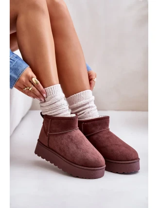 Sněhule Dámské Na Platformě Zateplené Kožíškem Tmavě Hnědé Xamella Sněhule Dámské Na Platformě Zateplené Kožíškem Tmavě Hnědé Xamella