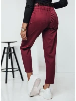 Dámské kalhoty LEOCINCIN v jedné velikosti s páskem bordó FashionStreet UY2261
