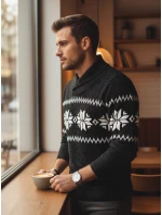 Pánský černý svetr FashionStreet WX2268