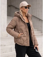 Dámská zimní prošívaná bunda s kapucí, béžová, FashionStreet TY5941