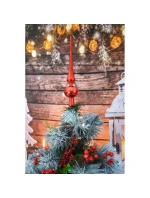 VRCHOL VÁNOČNÍHO STROMKU 25 CM VYSOKÝ ČERVENÝ