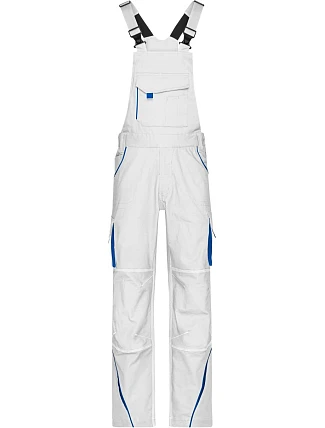 Daiber JN 848 (42-60) Pracovní kalhoty s laclem - Color 02.0848 white/royal