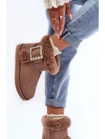 Ocieplené sněhule s klíčem tmavě hnědé Dulca