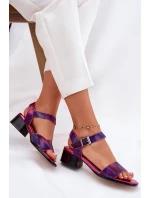 Dámské kožené sandály na podpatku Maciejka 06551-15 Fuksie Dámské kožené sandály na podpatku Maciejka 06551-15 Fuksie