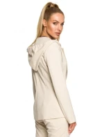 M691 Blejzr s kapucí a jedním knoflíkem - černý