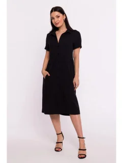 Košilové šaty B282  černé - BeWear