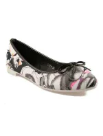 Unikátní černé dámské baleríny s květy Unikátní černé dámské baleríny s květy