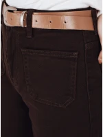 Džíny se širokými nohavicemi hnědé FashionStreet UY2842 Džíny se širokými nohavicemi hnědé FashionStreet UY2842