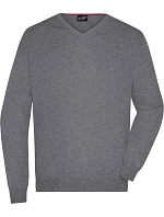 Daiber JN 659 Pánský svetr s výstřihem do V 02.0659 grey heather Daiber JN 659 Pánský svetr s výstřihem do V 02.0659 grey heather