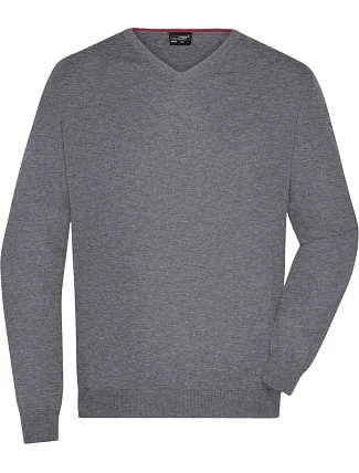 Daiber JN 659 Pánský svetr s výstřihem do V 02.0659 grey heather Daiber JN 659 Pánský svetr s výstřihem do V 02.0659 grey heather