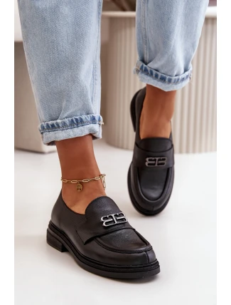 Zazoo 20102 Moderní Lakové Polobotky na Masivní Platformě Černé