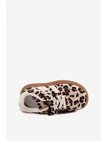 Dívčí tenisky s leopardím vzorem na suchý zip Béžové Satinia Dívčí tenisky s leopardím vzorem na suchý zip Béžové Satinia