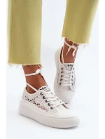 Krajkové dámské tenisky Lee Cooper bílé