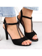 Černé semišové sandály Sergio Leone W SK438 Černé semišové sandály Sergio Leone W SK438