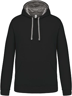 Kariban K 446 Kontrastní mikina s kapucí 20.K446 black/fine grey
