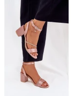 Dámské Sandály Na Podpatku S Krystaly Vinceza 20268 Béžové Dámské Sandály Na Podpatku S Krystaly Vinceza 20268 Béžové