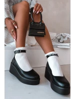 Dámské polobotky na platformě s páskem Černé Belvissa