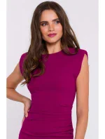 S382 Midi šaty bez rukávů - švestka