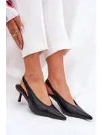 Lodičky s otevřenou patou z eko kůže Aricandia – černé