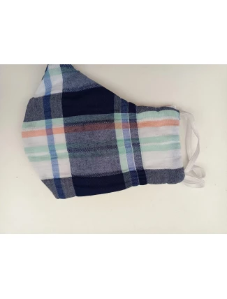 Bavlněná rouška modrá kostka - Vestis Bavlněná rouška modrá kostka - Vestis