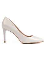 Stylové lodičky bílé dámské na jehlovém podpatku Stylové lodičky bílé dámské na jehlovém podpatku
