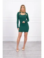 Pruhované vypasované šaty zelené