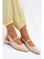 Materiálové Dámské Baleríny S Páskem Selrene