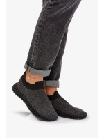 Dámské nazouvací sportovní boty se zdobením – černé