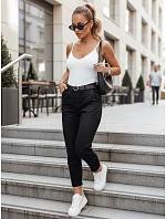 Dámské kalhoty slim fit s opaskem TAIRONIK, černé, FashionStreet UY2721 Dámské kalhoty slim fit s opaskem TAIRONIK, černé, FashionStreet UY2721