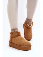 Ženy Sněžní Boty Na Platformě Oteplené Kožešinou Camel Xamella