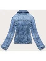 Světle modrá dámská džínová bunda s límcem (GD8631-K) Světle modrá dámská džínová bunda s límcem (GD8631-K)