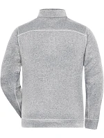 Daiber JN 898 Pánská pracovní pletená fleece bunda - Solid 02.0898 white melange/carbon Daiber JN 898 Pánská pracovní pletená fleece bunda - Solid 02.0898 white melange/carbon