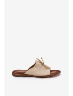 Zazoo 2659 Kožené Dámské Pantofle Béžové Zazoo 2659 Kožené Dámské Pantofle Béžové