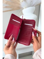Lakovaný dámský peněženka se zlatým detailem červený Evlinne