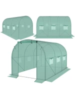 SKLENÍK ZAHRADNÍ TUNEL 200X300X200CM PE KONSTRUKCE ZELENÁ OCEL