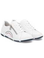 Dámské bílé kožené polobotky na zip Rieker 42424-80