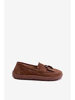 Mokasyny Barefoot z přírodního semiše Zazoo 10220 hnědé Mokasyny Barefoot z přírodního semiše Zazoo 10220 hnědé