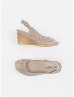 Exkluzívní sandály dámské hnědé na klínku Exkluzívní sandály dámské hnědé na klínku