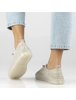 Filippo béžové kožené polobotky s gumovou podrážkou DP7810