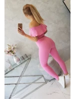 Sada s volánkem světle růžová