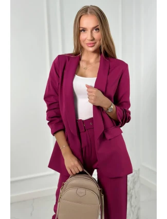 Elegantní souprava saka a kalhot švestka