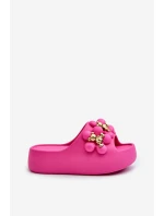 Dámské Pěnové Sandály S Ozdobami Na Hrubé Podrážce Fuksie Bremavia