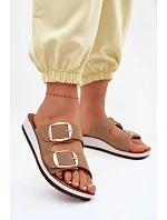 Dámské pantofle se zlatými sponami Inblu CP000061 světle hnědé