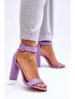 Semišové sandály na vysokém podpatku fialove Jacqueline